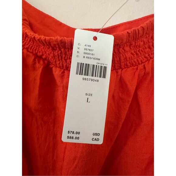 Anthropologie Celandine Orange Pull On Linen Wide Leg Pants Size Large New - Picture 3 of 5